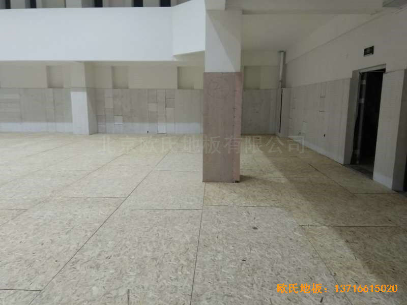 上海濱江文教區三樓籃球館運動地板施工案例2